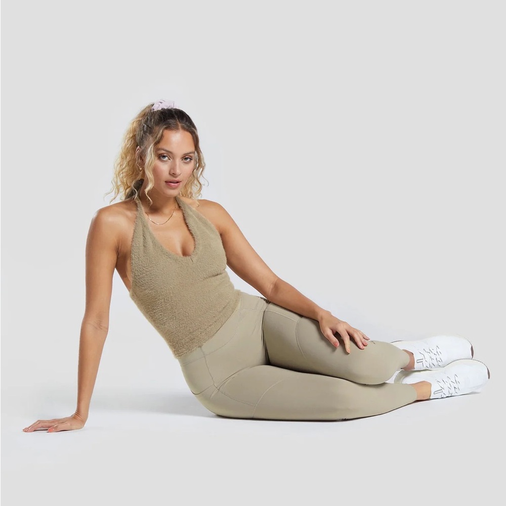 Whitney Simmons x Gymshark Eyelash Knit Midi Halter Top | Like New | Size L